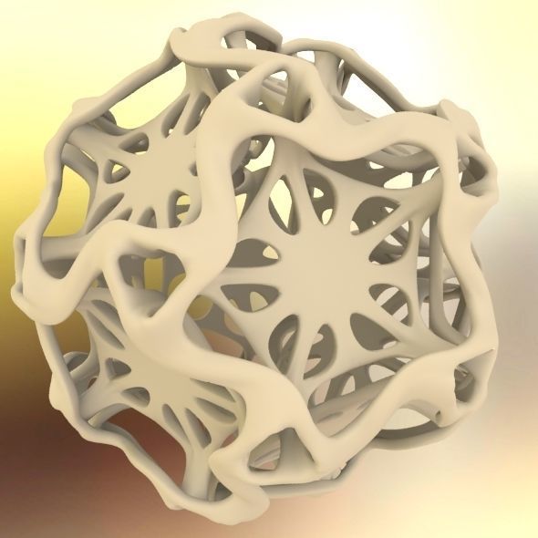 Drilled Perforated Dodecahedron Flower 3D print model_73