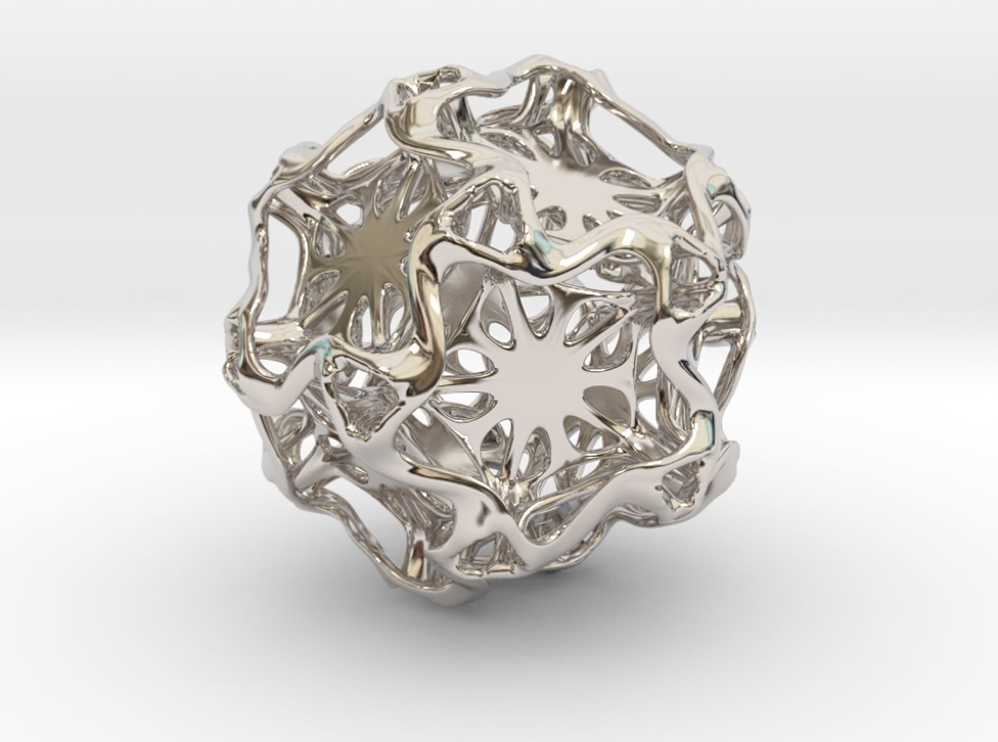 Drilled Perforated Dodecahedron Flower 3D print model_40