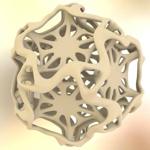 Drilled Perforated Dodecahedron Flower 3D print model_52