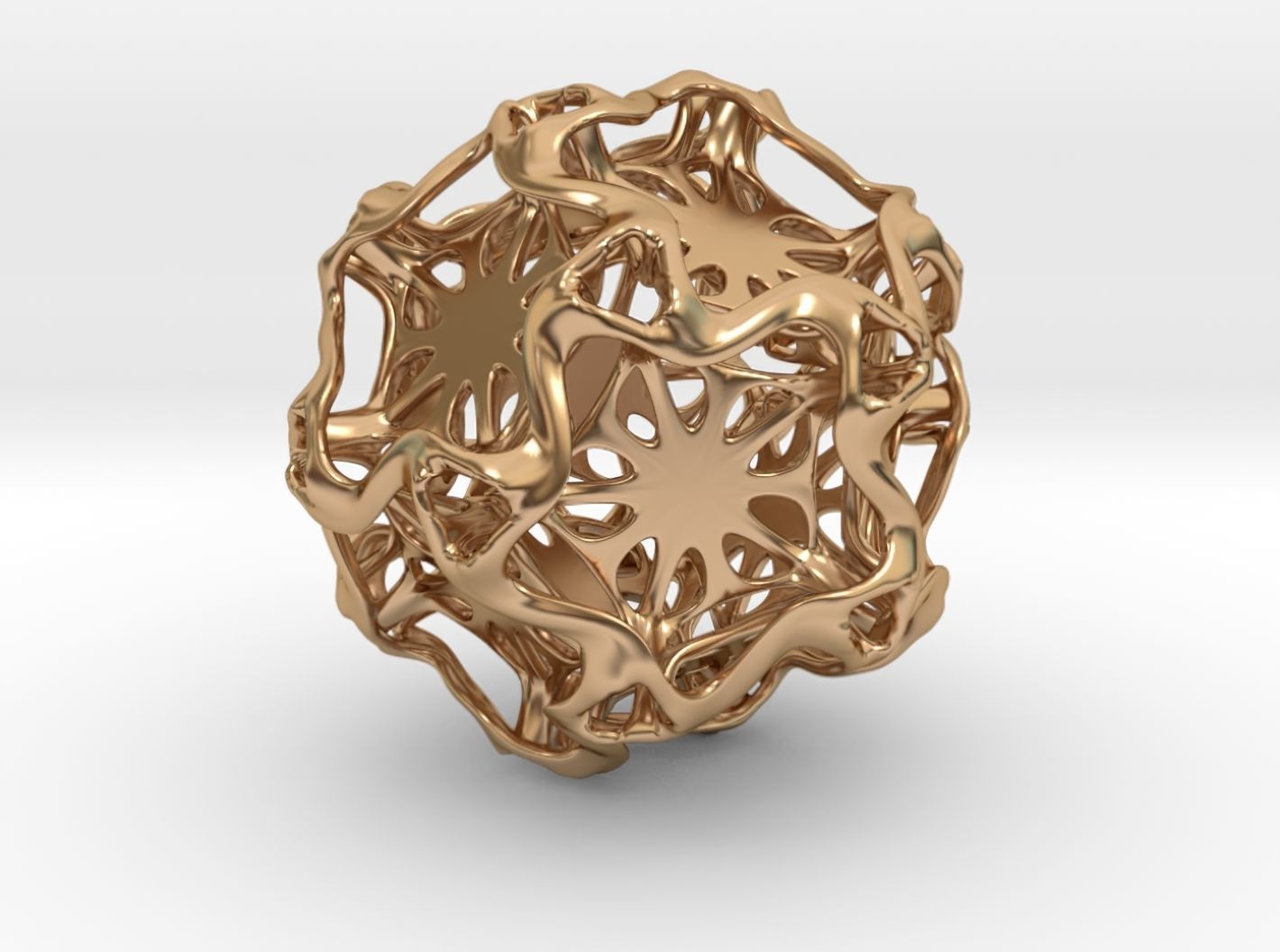 Drilled Perforated Dodecahedron Flower 3D print model_38