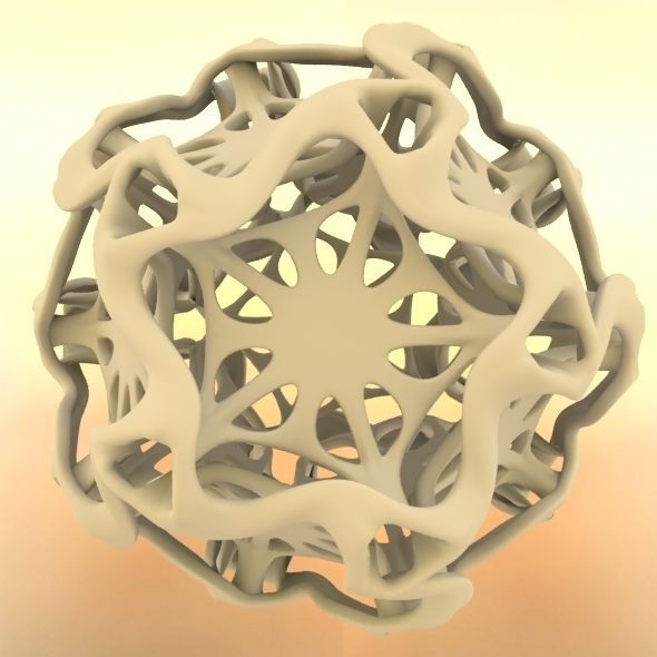 Drilled Perforated Dodecahedron Flower 3D print model_56