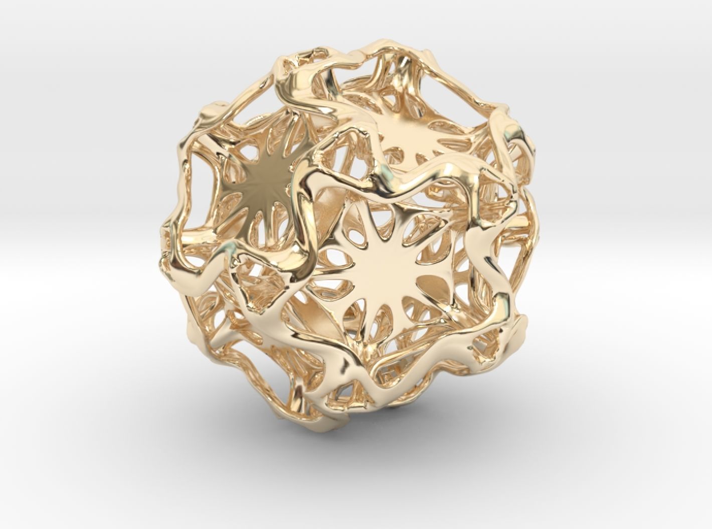 Drilled Perforated Dodecahedron Flower 3D print model_42