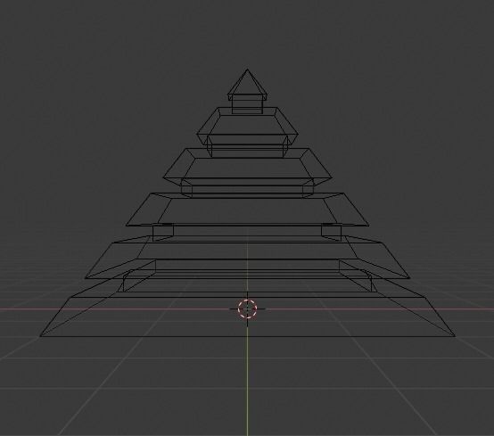 Pyramidal Structure Low-poly 3D model_7