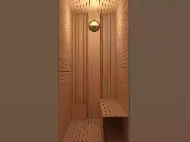 Sauna wood paneling Low-poly 3D model