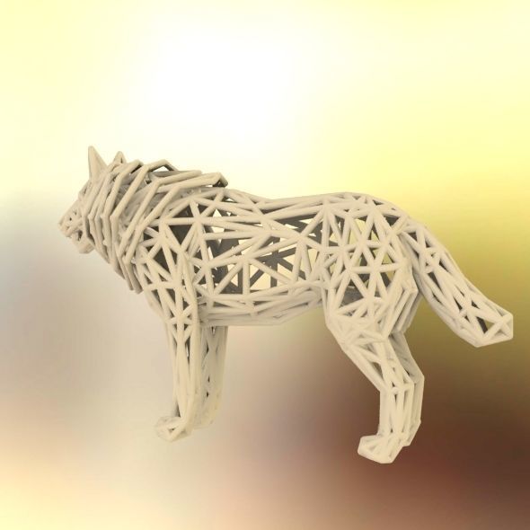 White Wolf Standing 3D print model_55