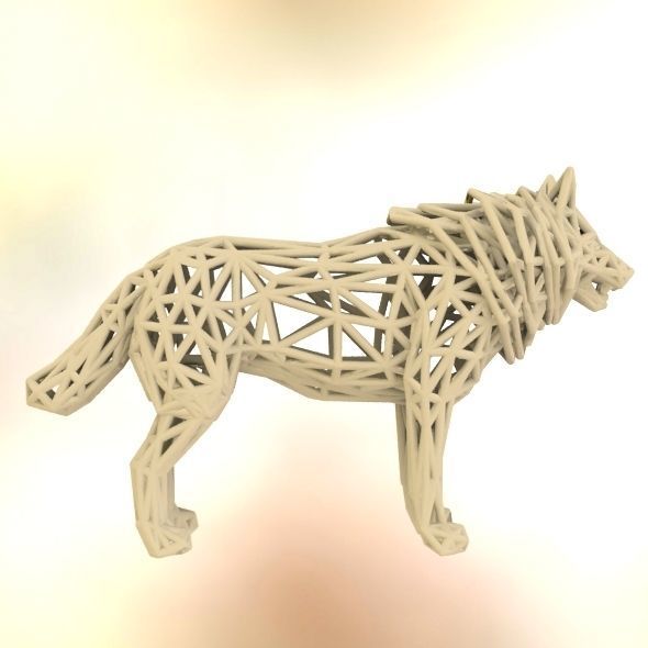White Wolf Standing 3D print model_44