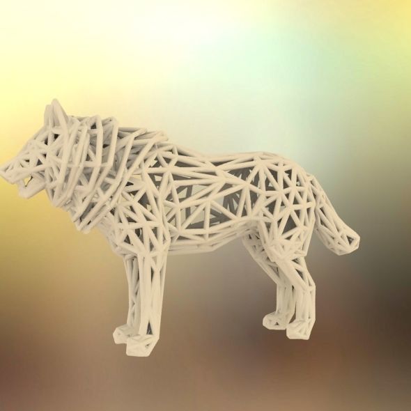 White Wolf Standing 3D print model_57