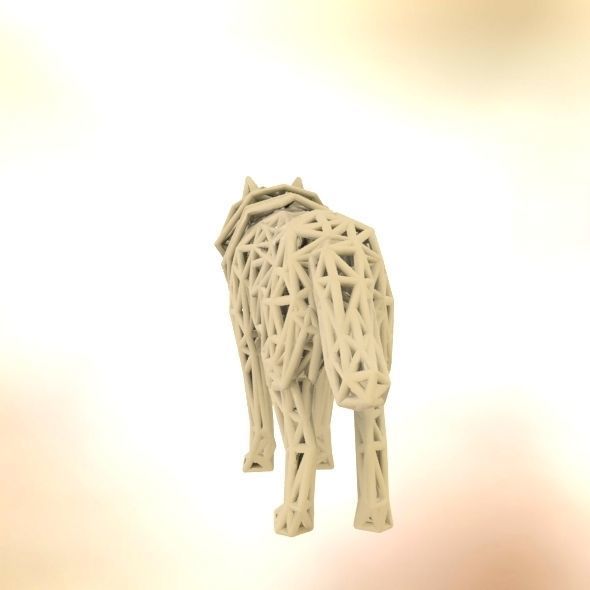 White Wolf Standing 3D print model_50