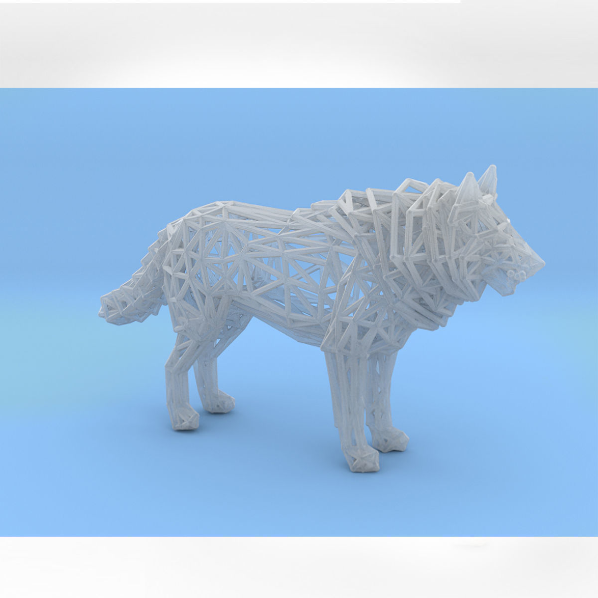White Wolf Standing 3D print model_23