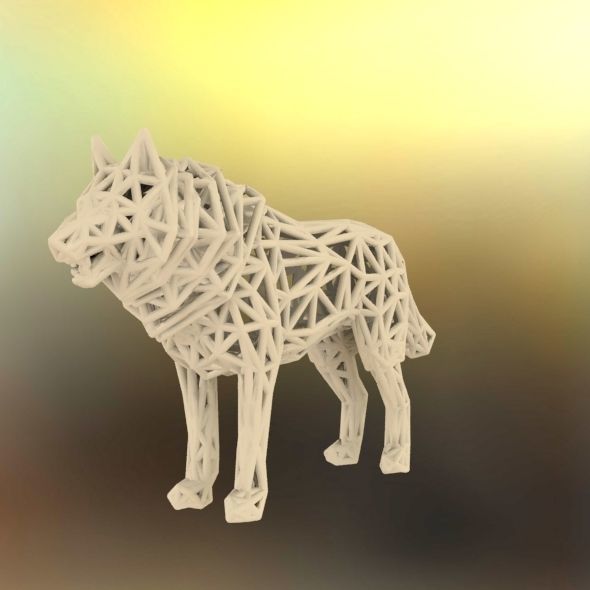 White Wolf Standing 3D print model_59