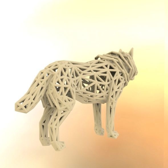 White Wolf Standing 3D print model_46