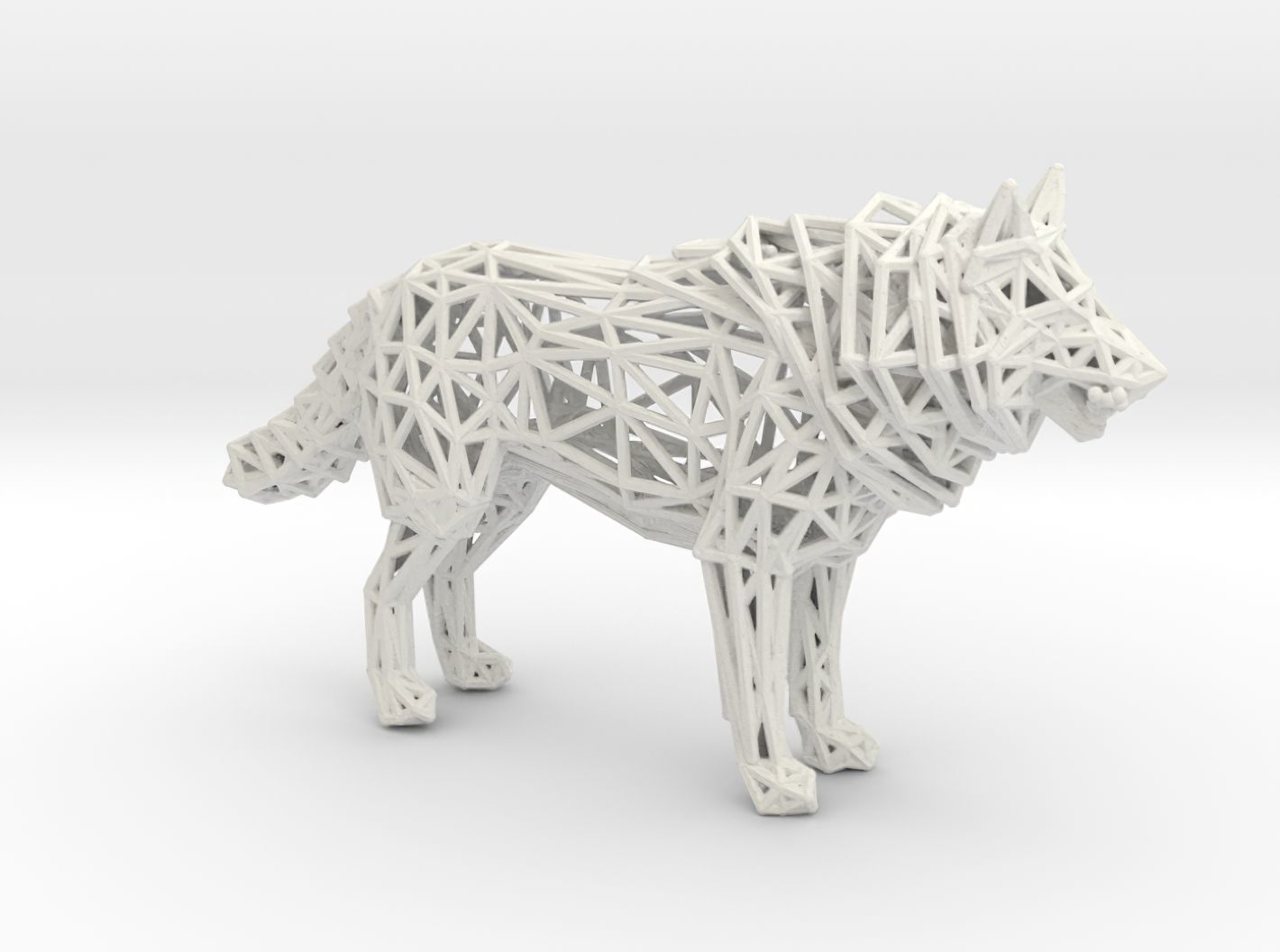 White Wolf Standing 3D print model_25
