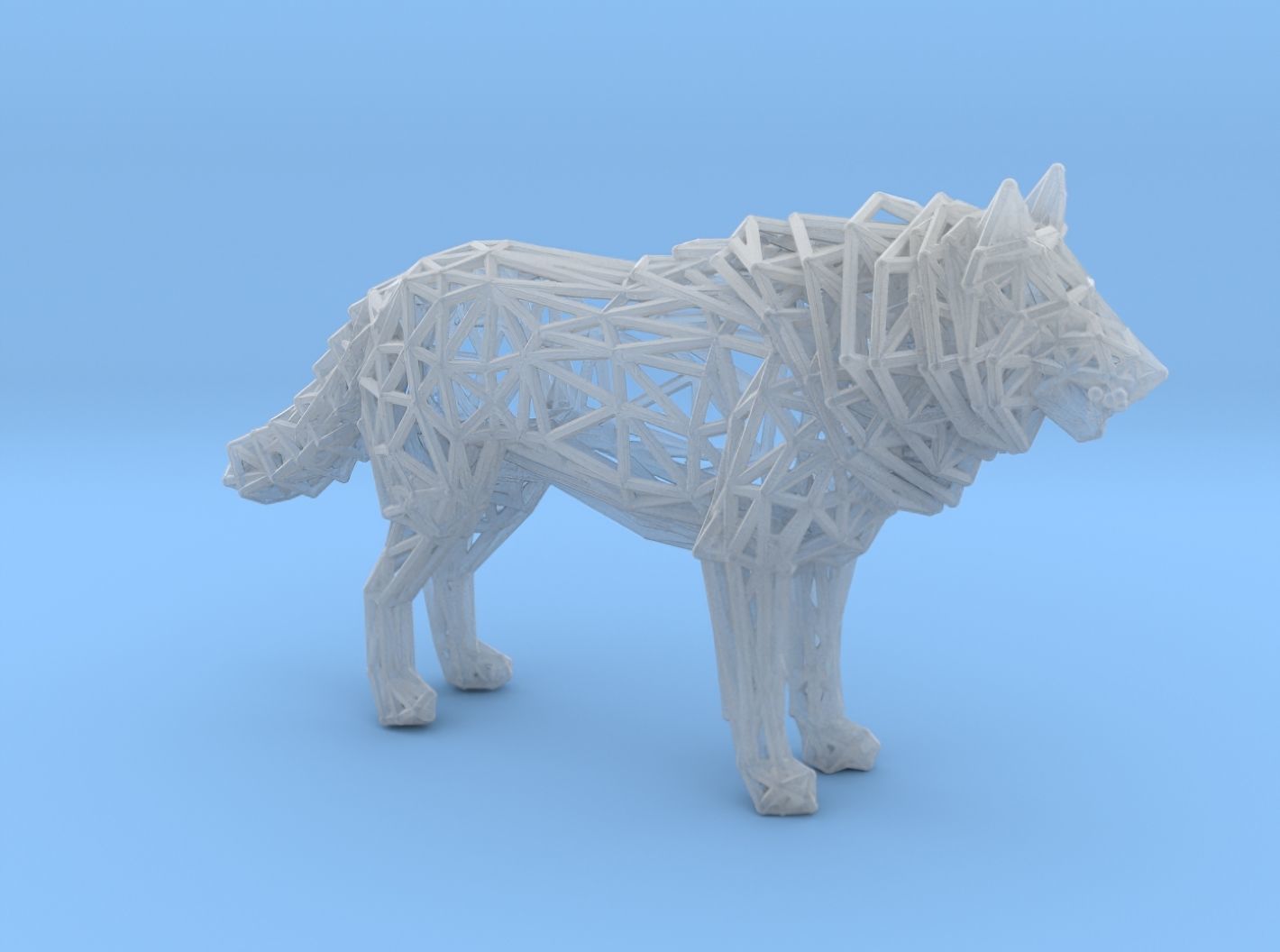 White Wolf Standing 3D print model_33