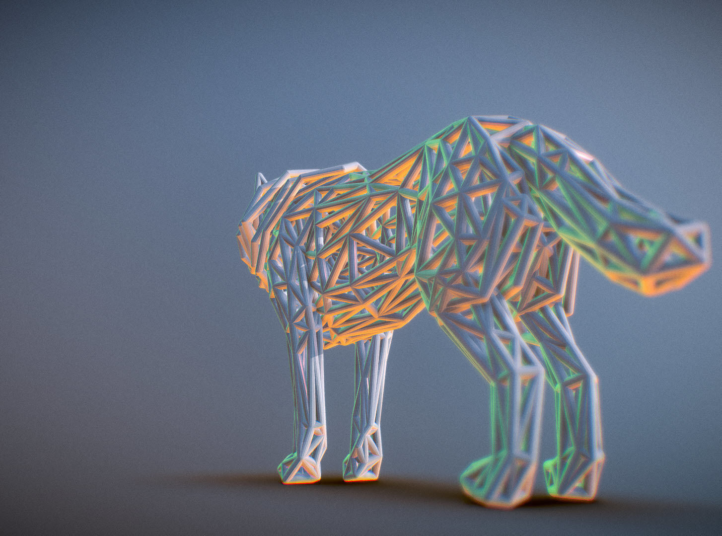 White Wolf Standing 3D print model_5