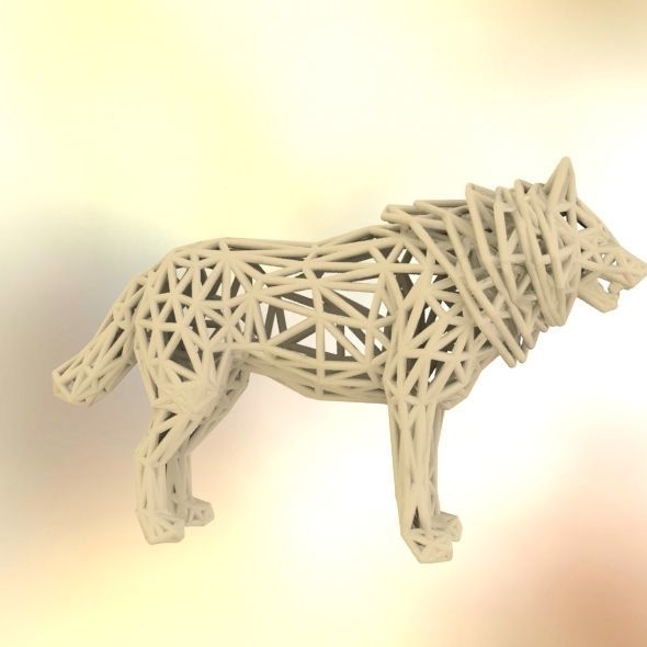 White Wolf Standing 3D print model_43