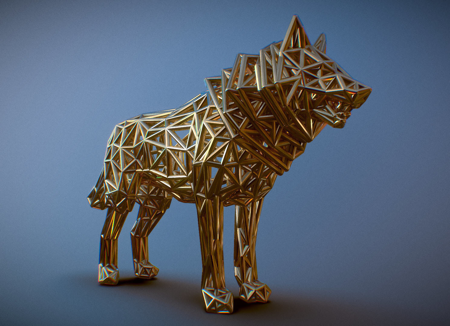 White Wolf Standing 3D print model_13