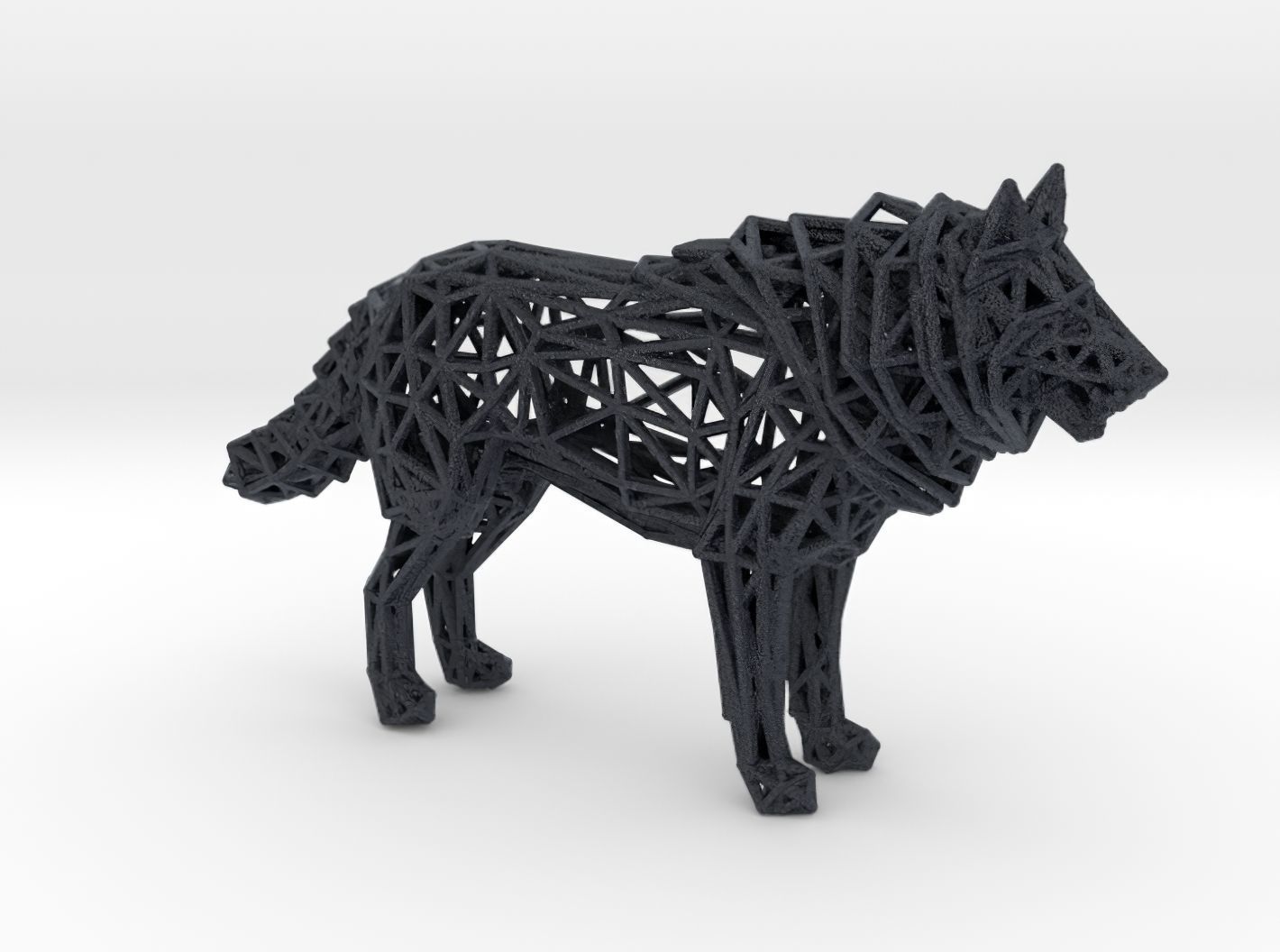 White Wolf Standing 3D print model_42