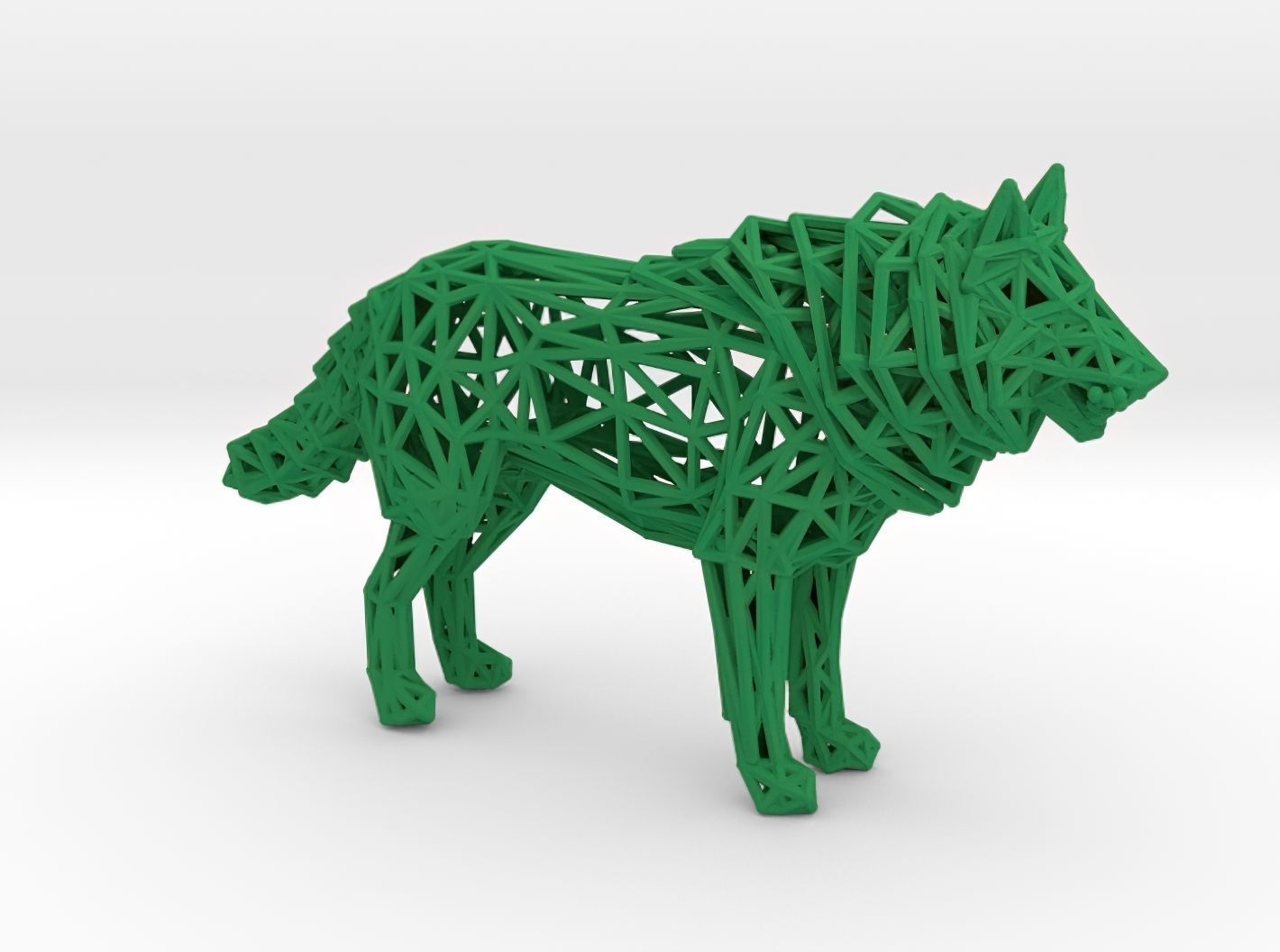 White Wolf Standing 3D print model_31