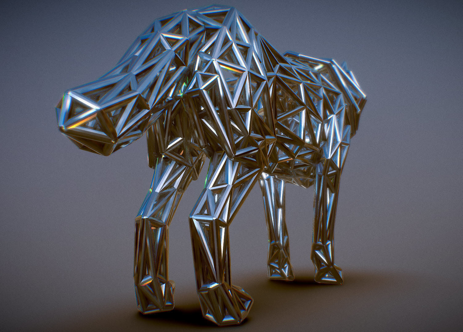 White Wolf Standing 3D print model_7