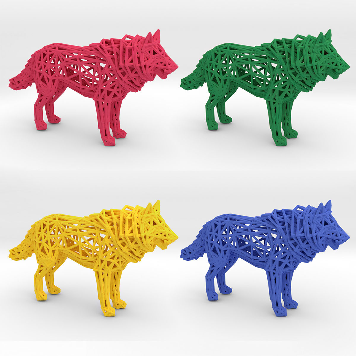 White Wolf Standing 3D print model_22