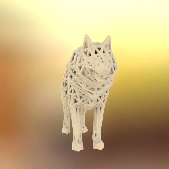 White Wolf Standing 3D print model_62