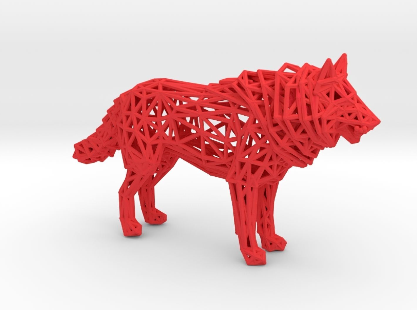 White Wolf Standing 3D print model_27