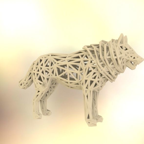 White Wolf Standing 3D print model_41