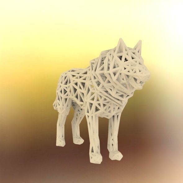 White Wolf Standing 3D print model_63