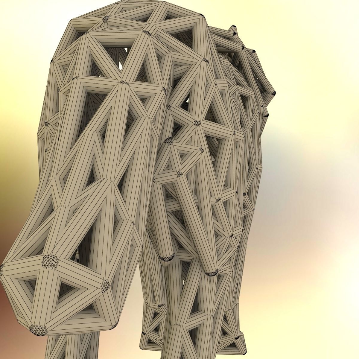 White Wolf Standing 3D print model_17