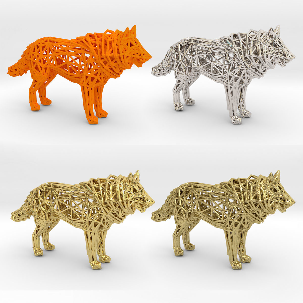 White Wolf Standing 3D print model_20