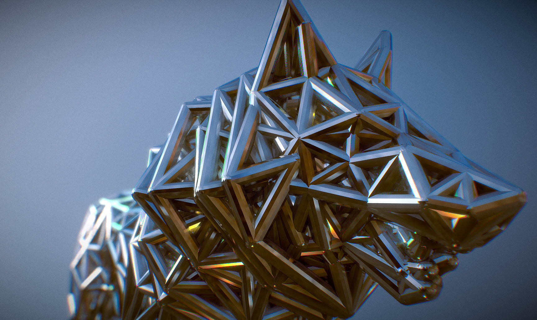 White Wolf Standing 3D print model_9