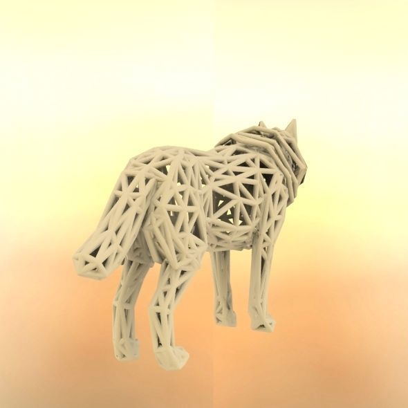 White Wolf Standing 3D print model_47