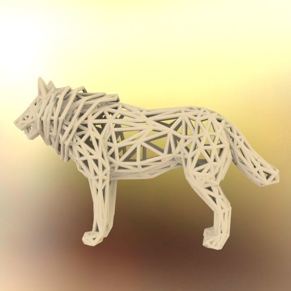 White Wolf Standing 3D print model_54
