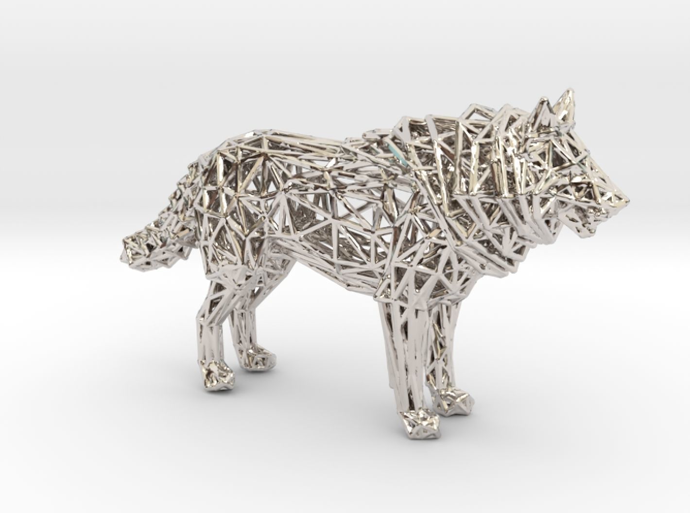 White Wolf Standing 3D print model_36