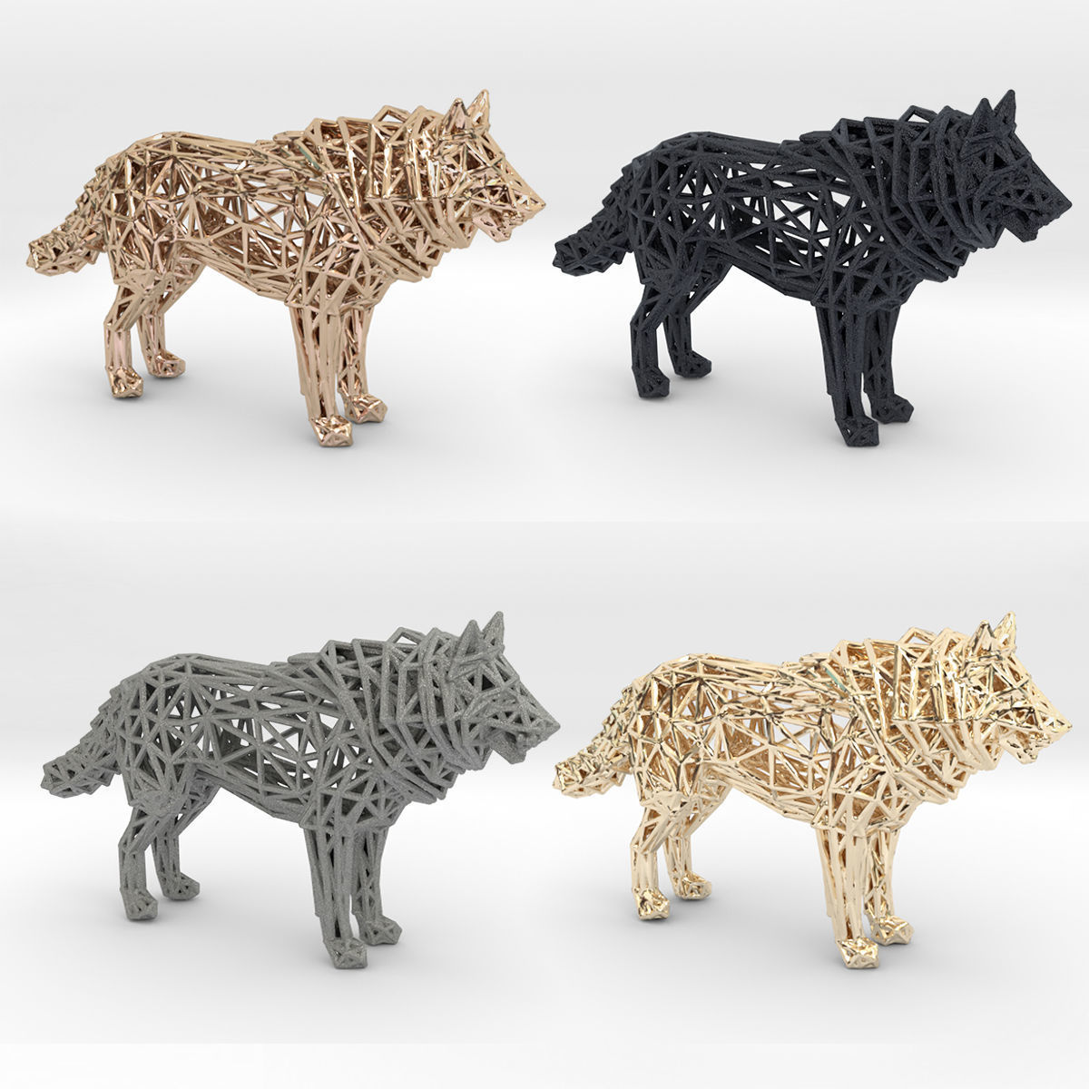 White Wolf Standing 3D print model_14