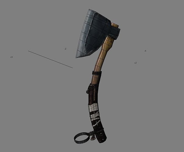 axe sekiro low polygon Low-poly 3D model