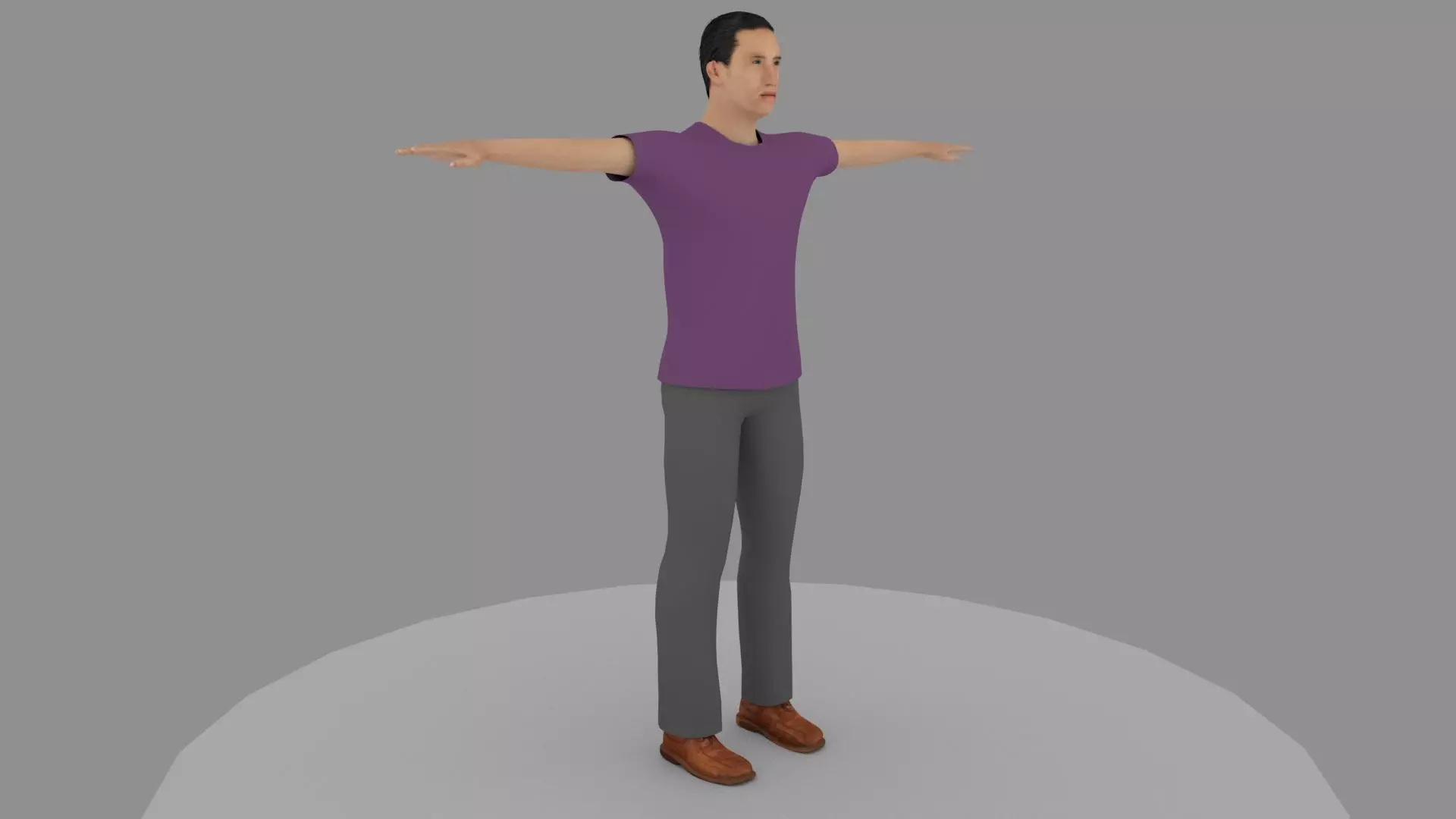 Character with facial rig uv unwraped texture material Low-poly 3D model