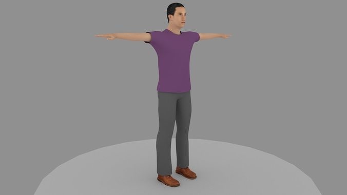 Character with facial rig uv unwraped texture material  Low-poly 3D model