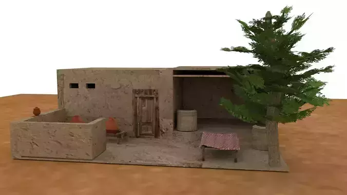 house village lowpoly texture uv unwarapping game ready 