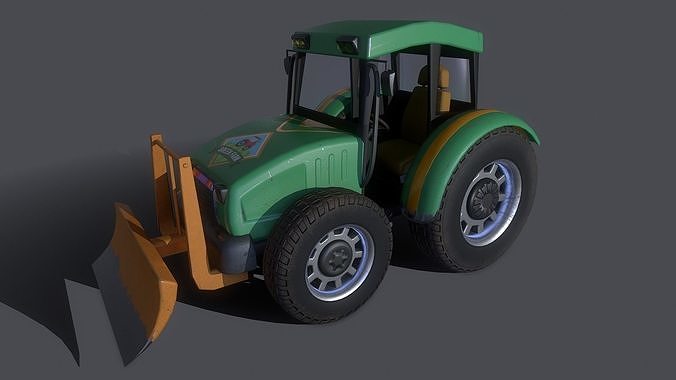 Asset - Cartoons - Car - Bulldozer - 3D Model  3D model