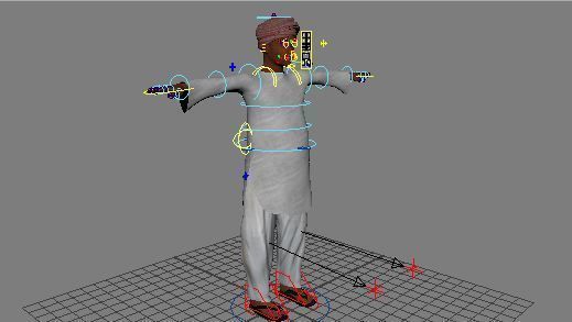 Character with facial rig uv unwraped texture material  Low-poly 3D model_2