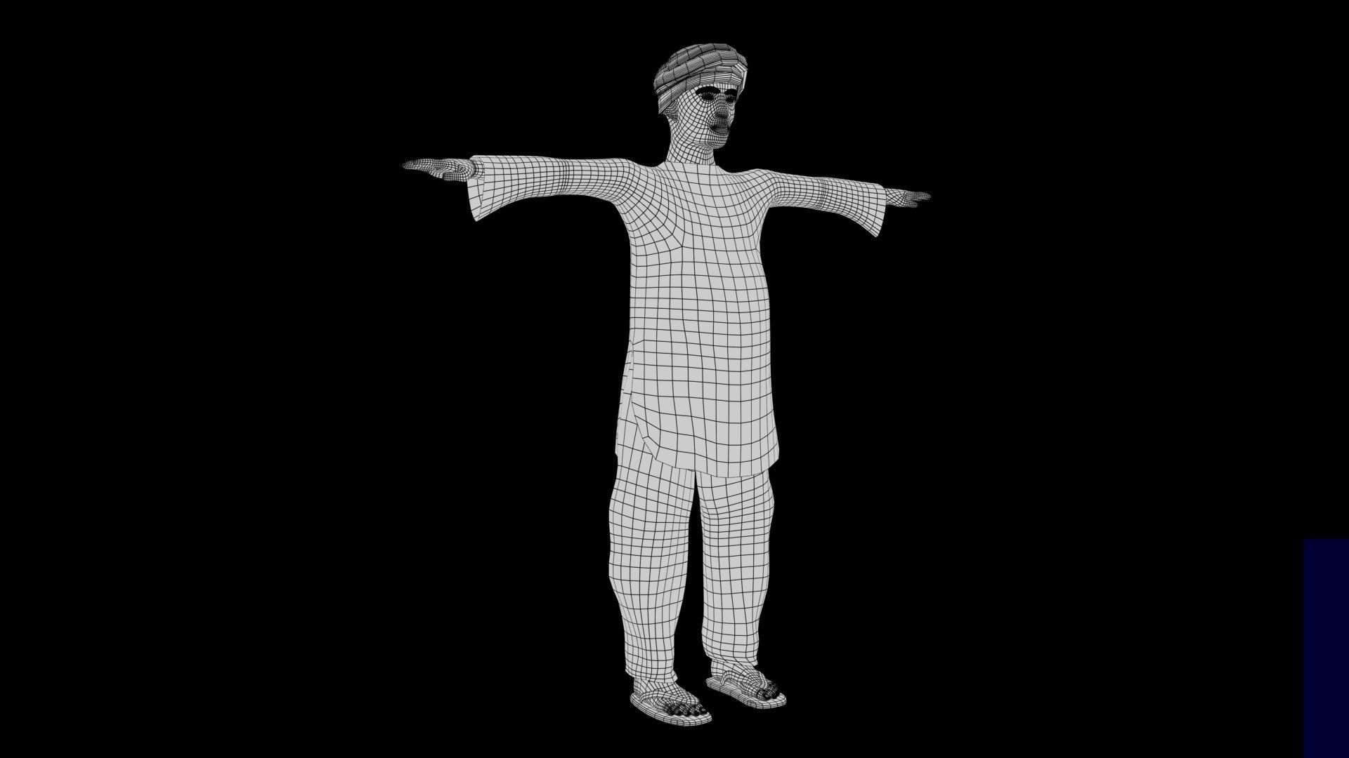Character with facial rig uv unwraped texture material  Low-poly 3D model_3