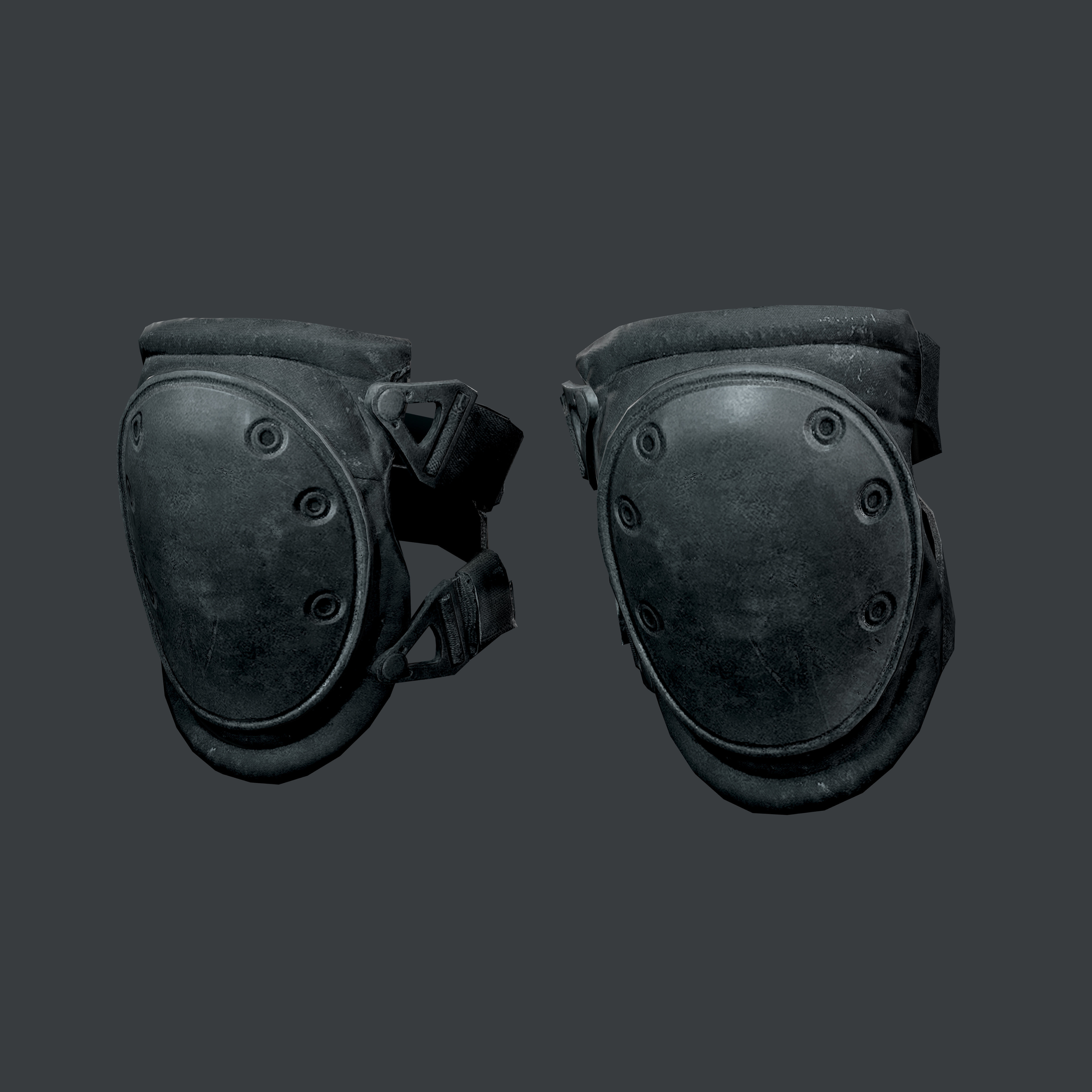 Military Knee Pad Equipment Gear Game Ready 03 Low-poly 3D model_1