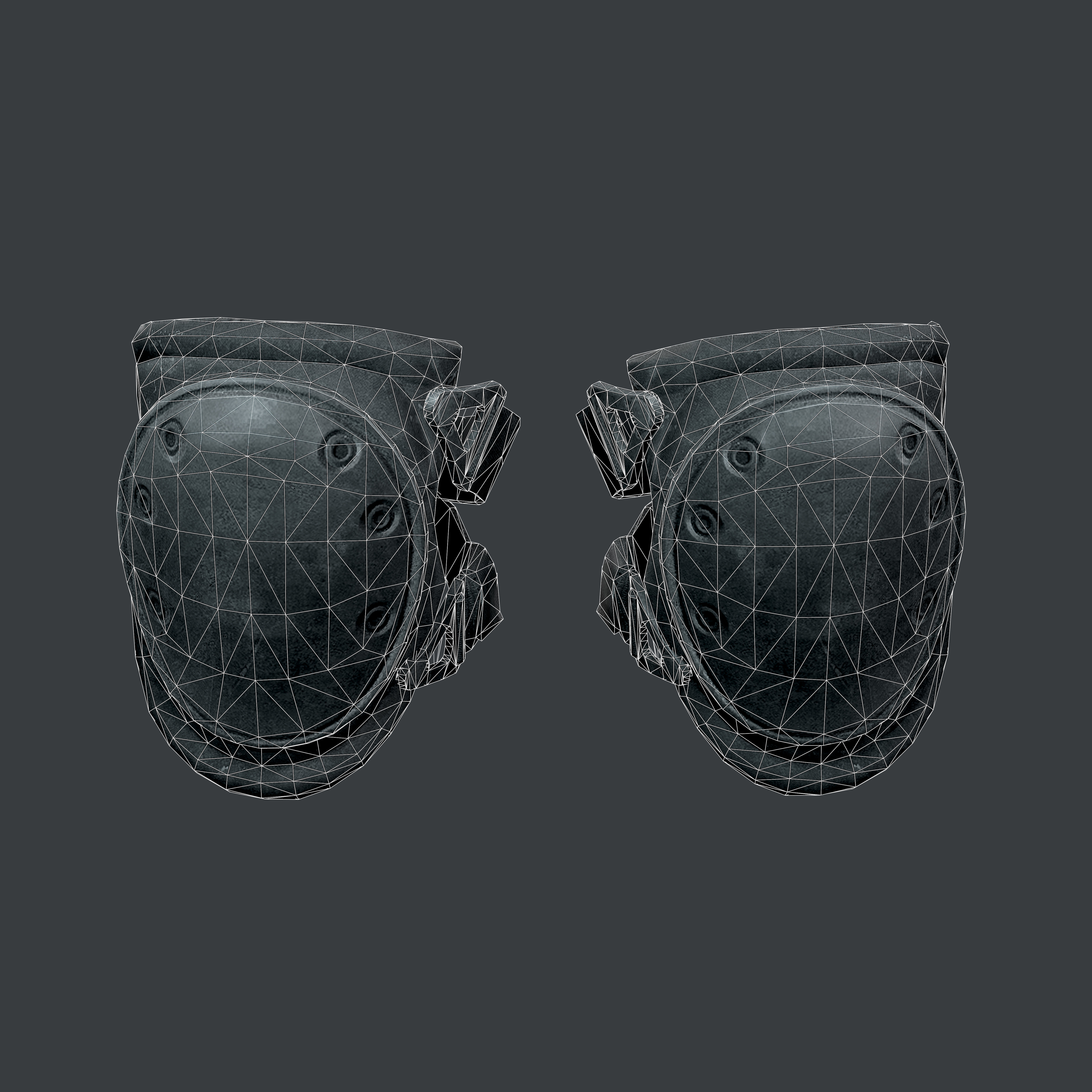 Military Knee Pad Equipment Gear Game Ready 03 Low-poly 3D model_2