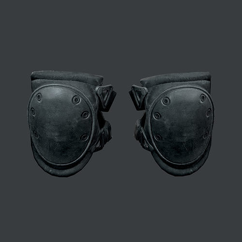 Military Knee Pad Equipment Gear Game Ready 03 Low-poly 3D model