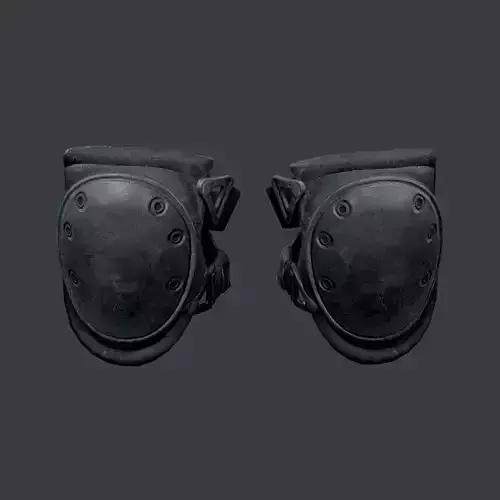 Military Knee Pad Equipment Gear Game Ready 03 Low-poly 3D model