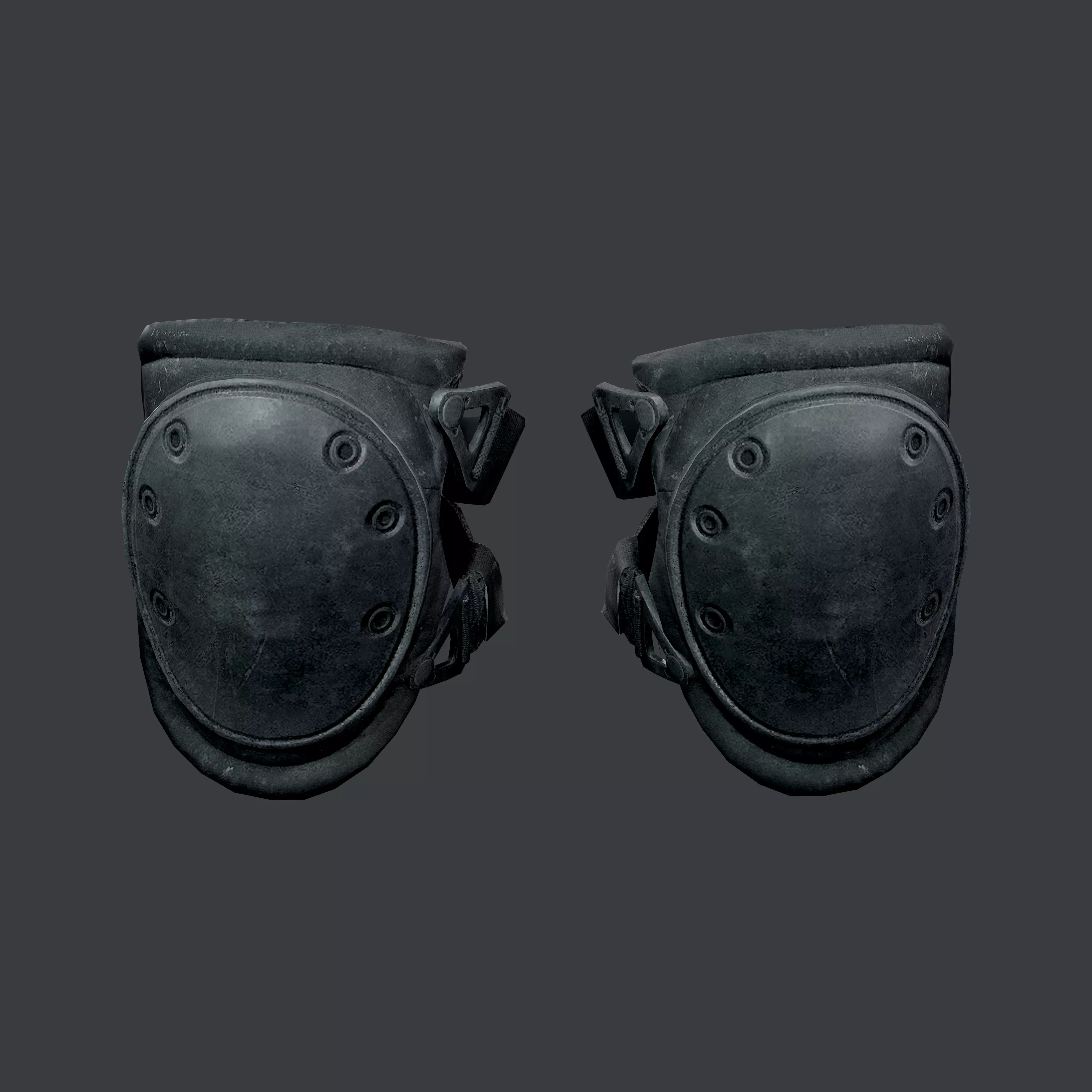 Military Knee Pad Equipment Gear Game Ready 03 Low-poly 3D model_0