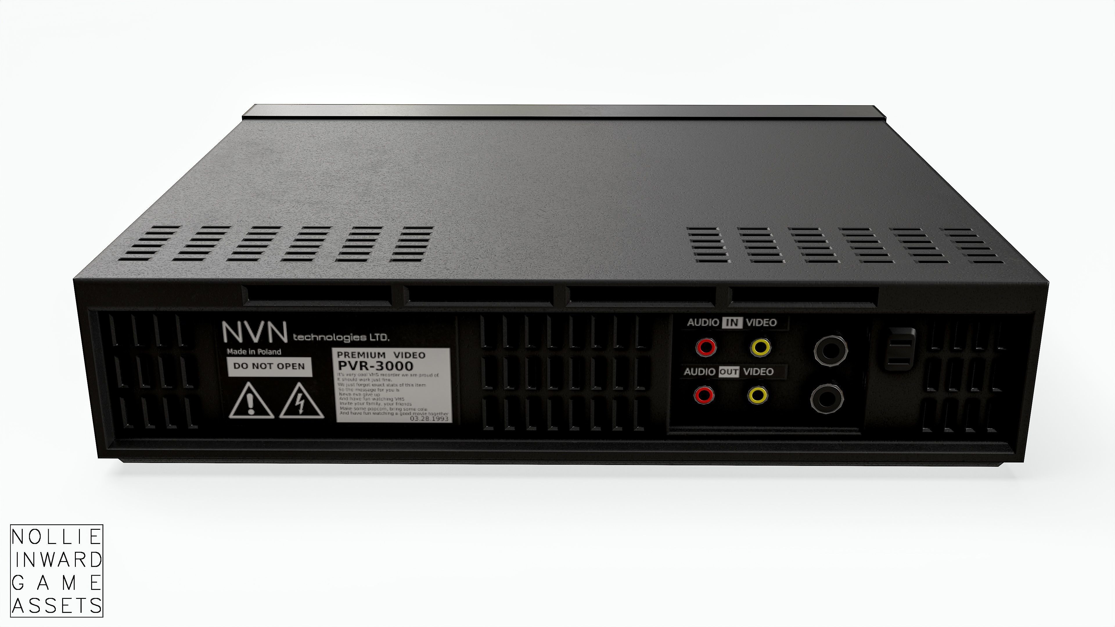 Game-ready Vintage VHS Recorder Low-poly 3D model_6