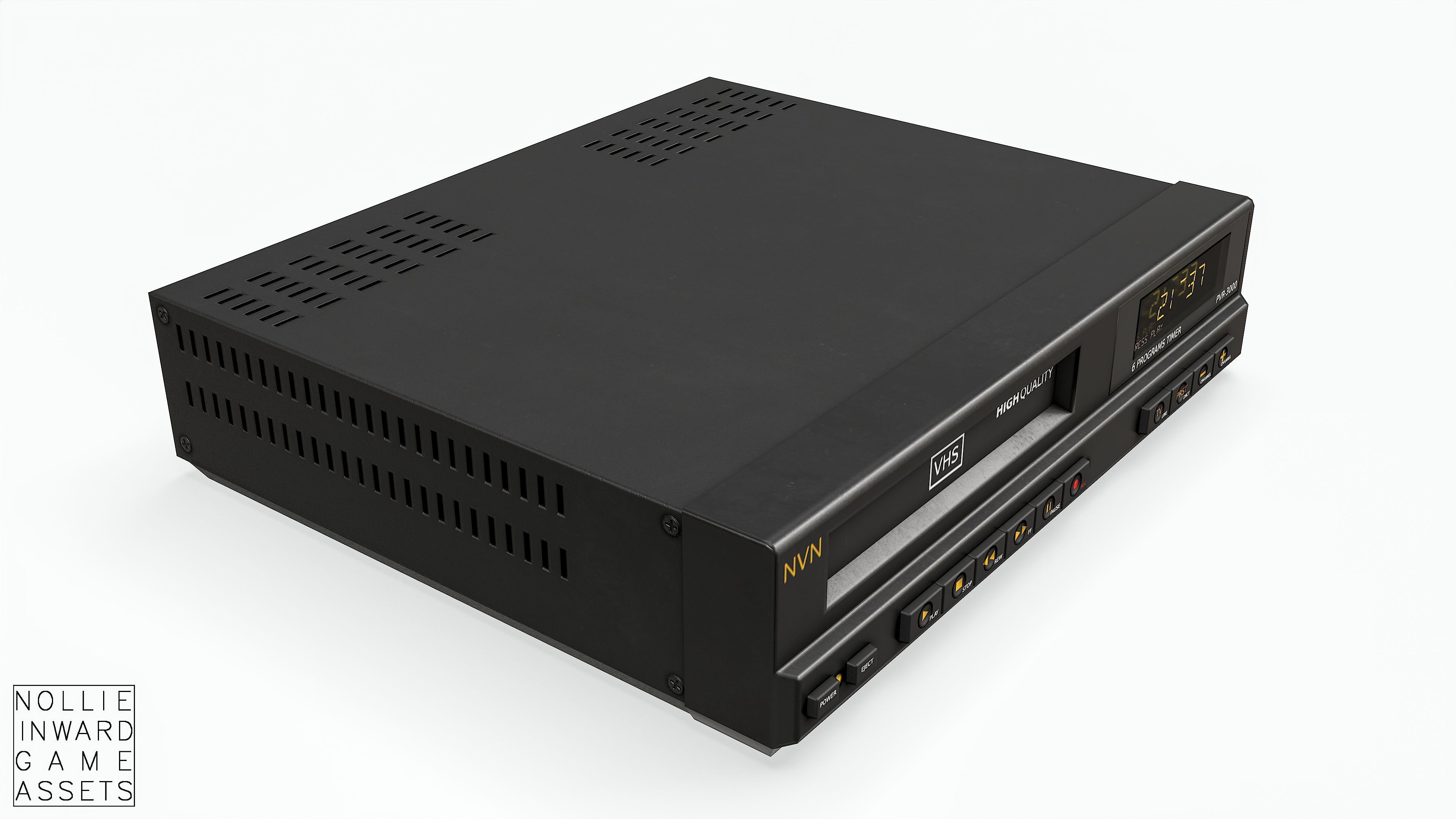 Game-ready Vintage VHS Recorder Low-poly 3D model_3