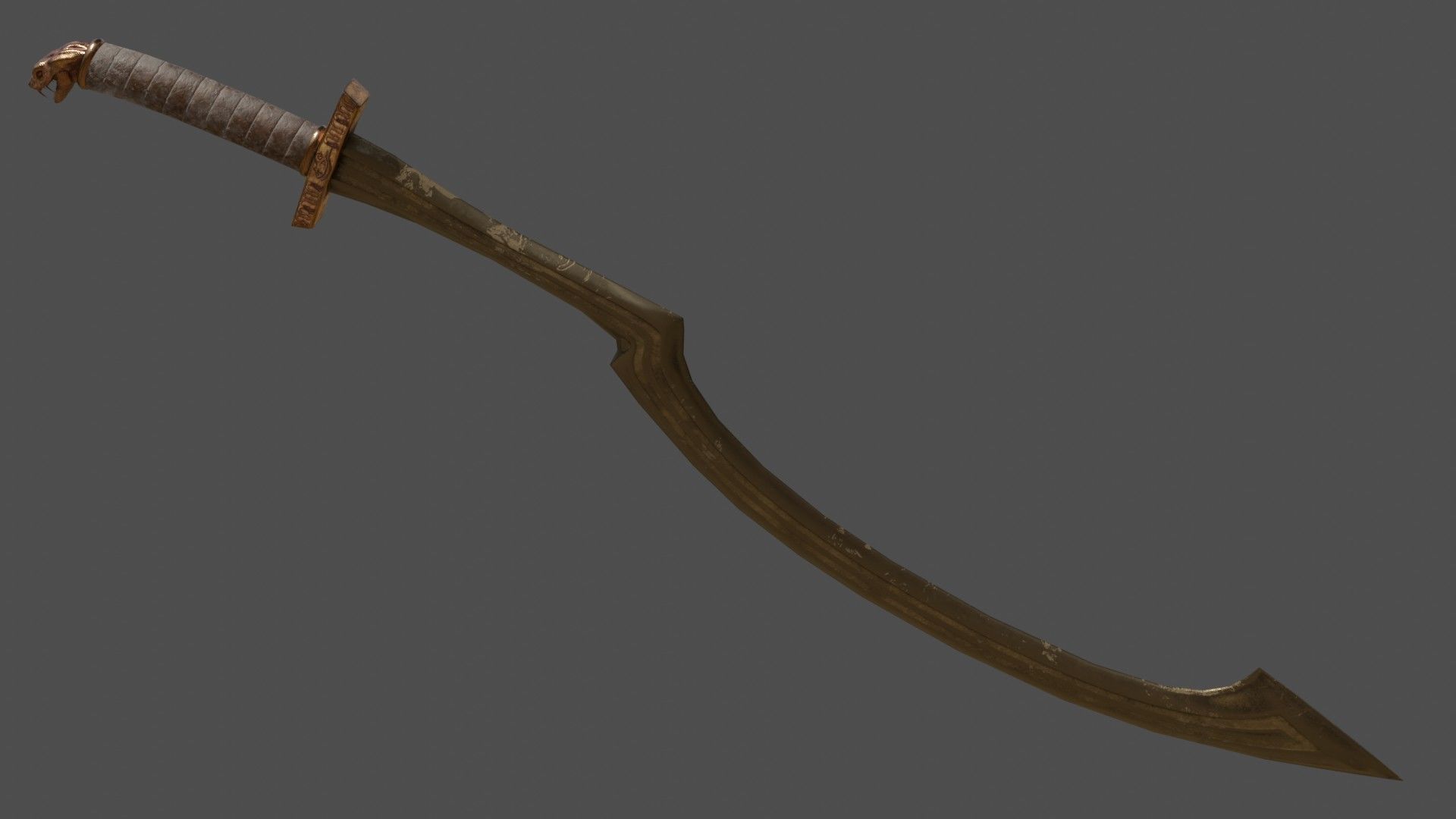 Khopesh sword Low-poly 3D model_2